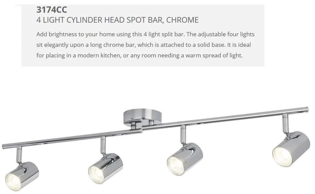 Lustra LED cu 4 spoturi directionabile Rollo crom 3174CC SRT