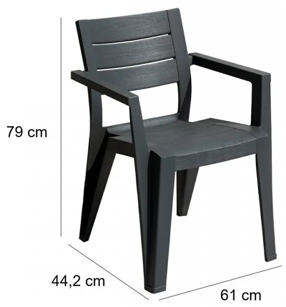 Set mobilier de grădină Juliemore 4+1, grafit