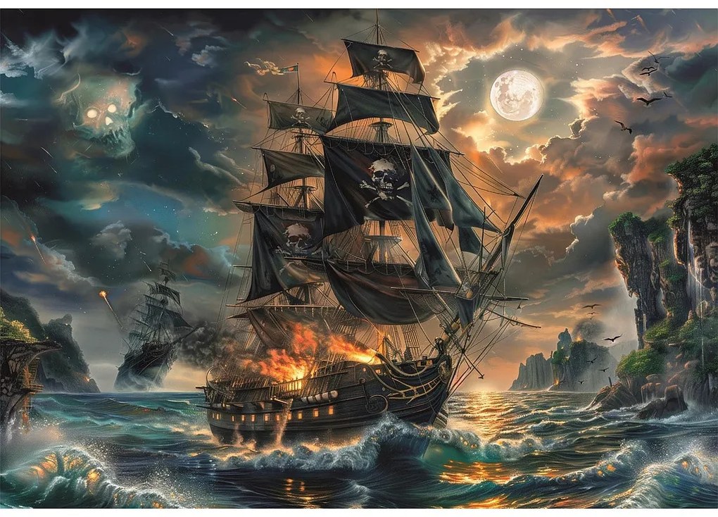 Pirat Haunted Seas Puzzle navă 300 de piese Clementoni