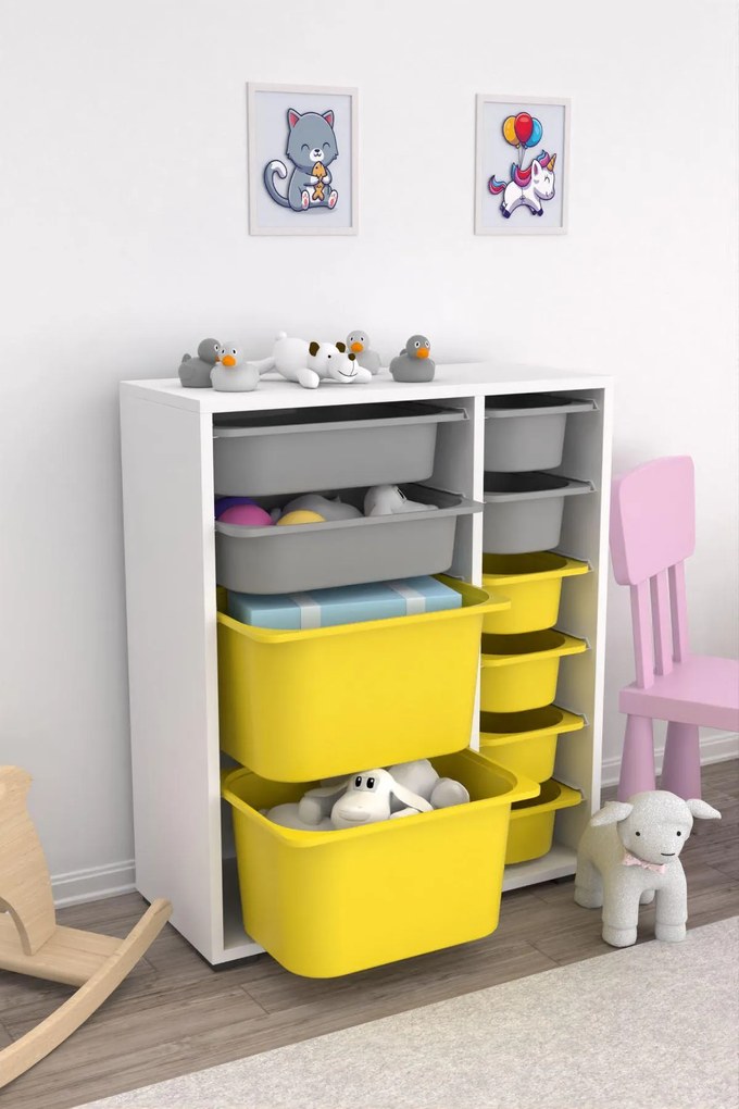 Organizator jucării Dremonka 10 (alb + Gri + galben). 1124247