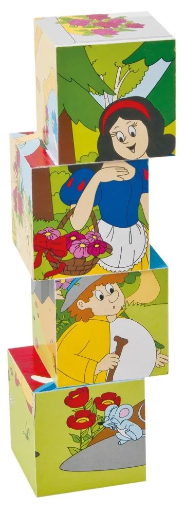 Puzzle din lemn cuburi - Basme 4 x 5