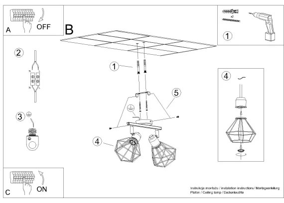 Spot ARTEMIS 2xE14/40W/230V negru Sollux SL.1106