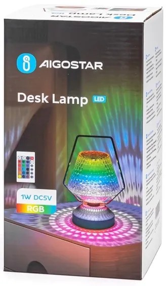 Lampă LED RGB reîncărcabilă dimabilă de masă Aigostar LED/1W/5V 1800mAh 20 cm + telecomandă