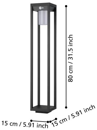 Lampă LED solară cu senzor Eglo 900805 MARTANO LED/3,7W/3,7V 2000 mAh IP44