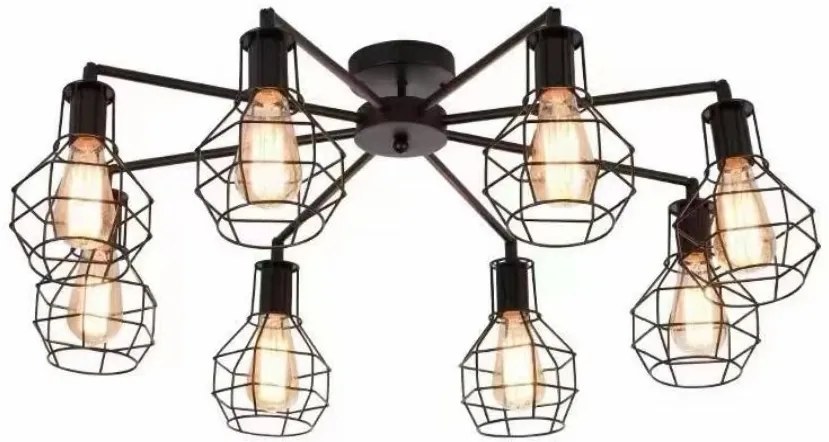 Lustra rustica ESN8779-8F, 8 socluri