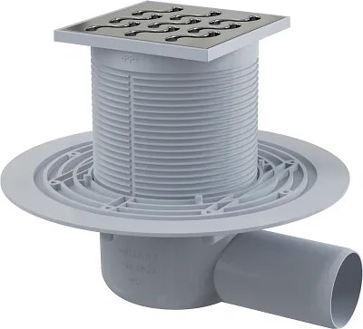 Sifon pardoseala 105 105 50 mm iesire laterala, gratar din otel inoxidabil, sistem de retinere a mirosurilor umed APV102