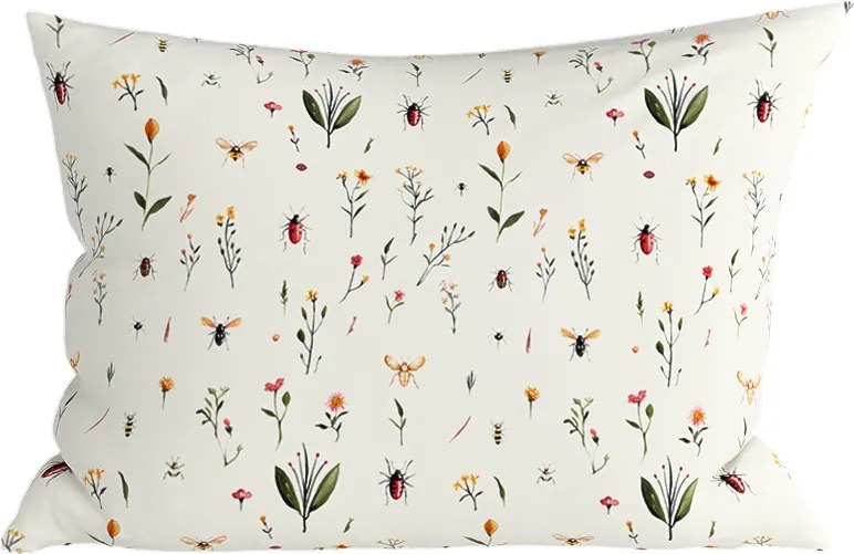 Husa pentru perna din microfibra INSECTA 50x70 cm, crem