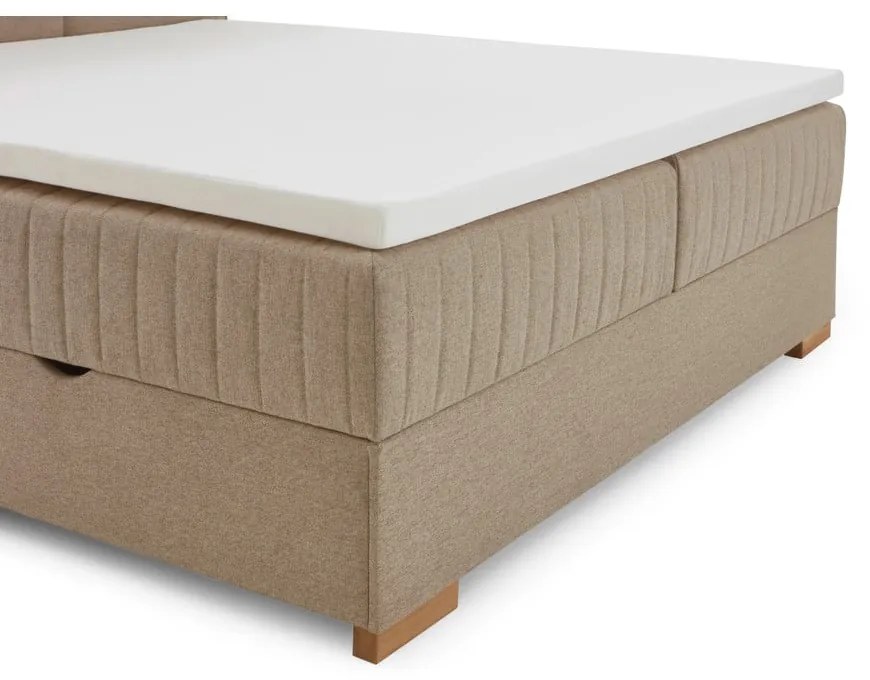 Pat boxspring bej cu spațiu de depozitare 180x200 cm Tambo – Meise Möbel