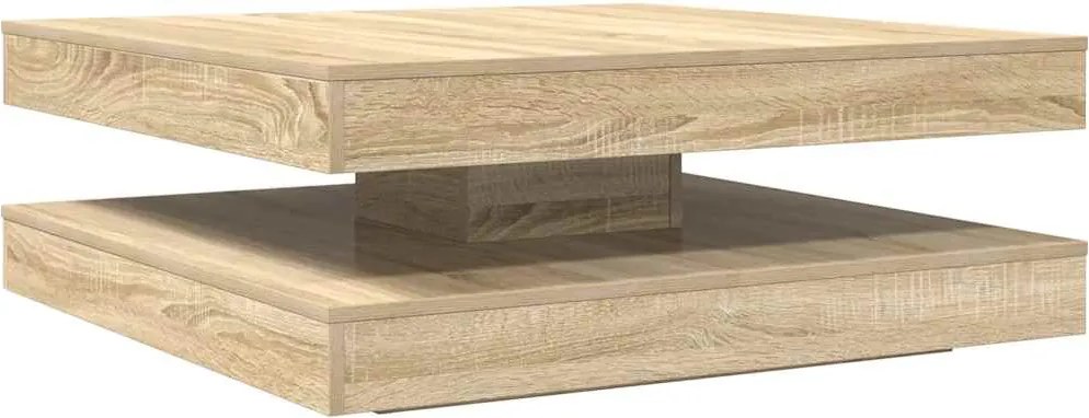 vidaXL Măsuță cafea rotativă 360 grade, stejar sonoma 90x90x34,5 cm