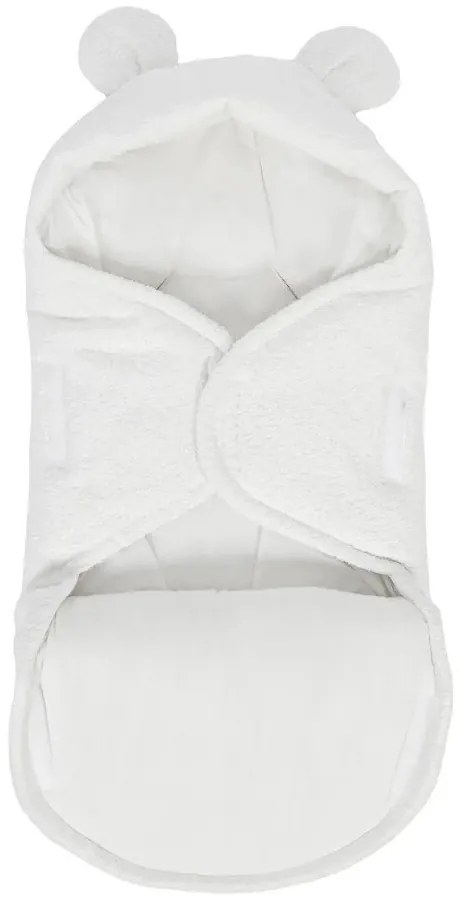 Păturică de înfășat albă din material bouclé 45x80 cm – Meowbaby