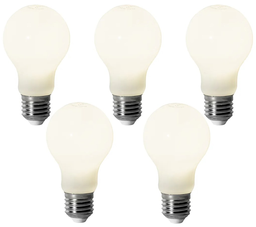 Set 5 becuri E27 dimbare LED lamp A60 opaal 7W 806 lm 4000K