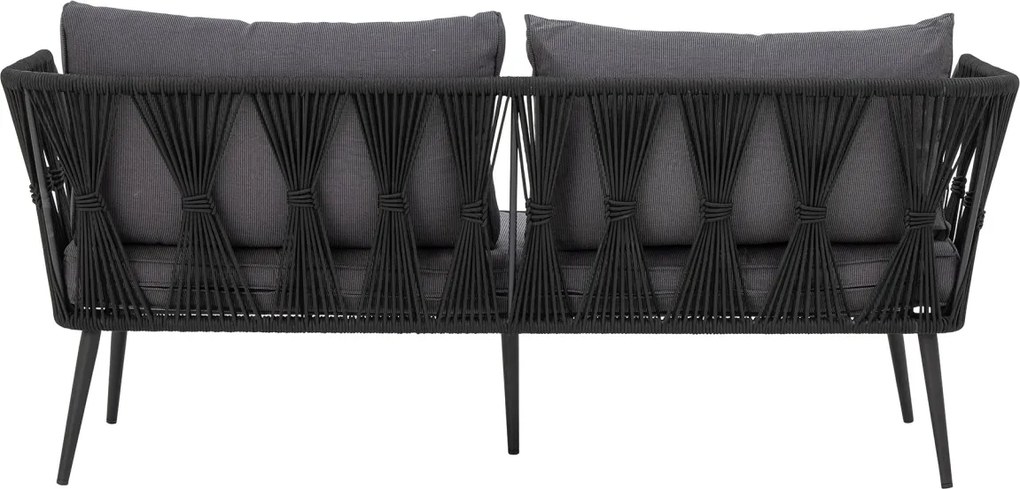 Canapea de exterior, neagra, din metal Pavone