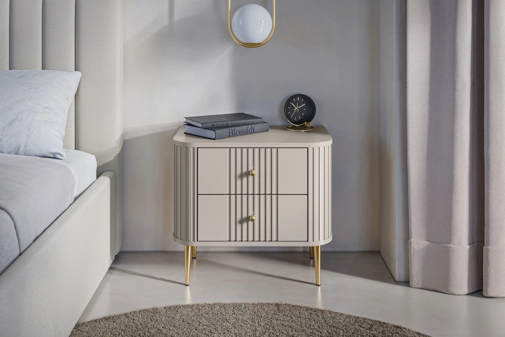 Set noptiere Vesper 56 cm - cașmir / picioare aurii