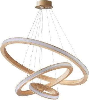 Brilagi - Lustră LED suspendată UMEA WOOD, 45W/230V, Ø 60 cm, lemn
