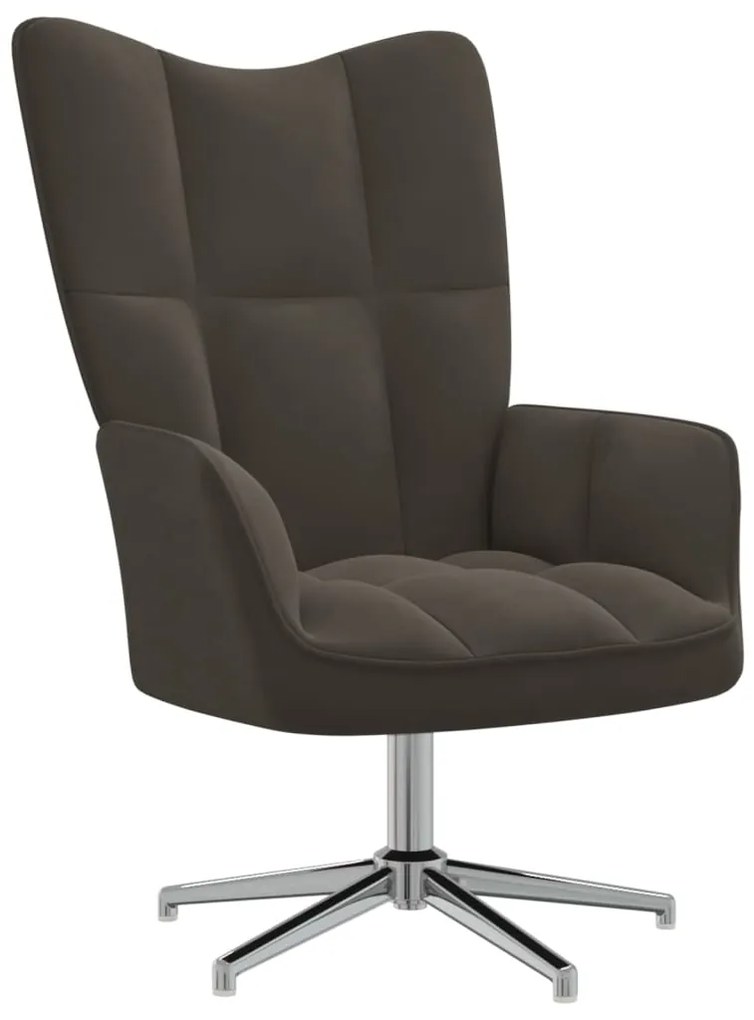 328118 vidaXL Scaun de relaxare, gri închis, catifea
