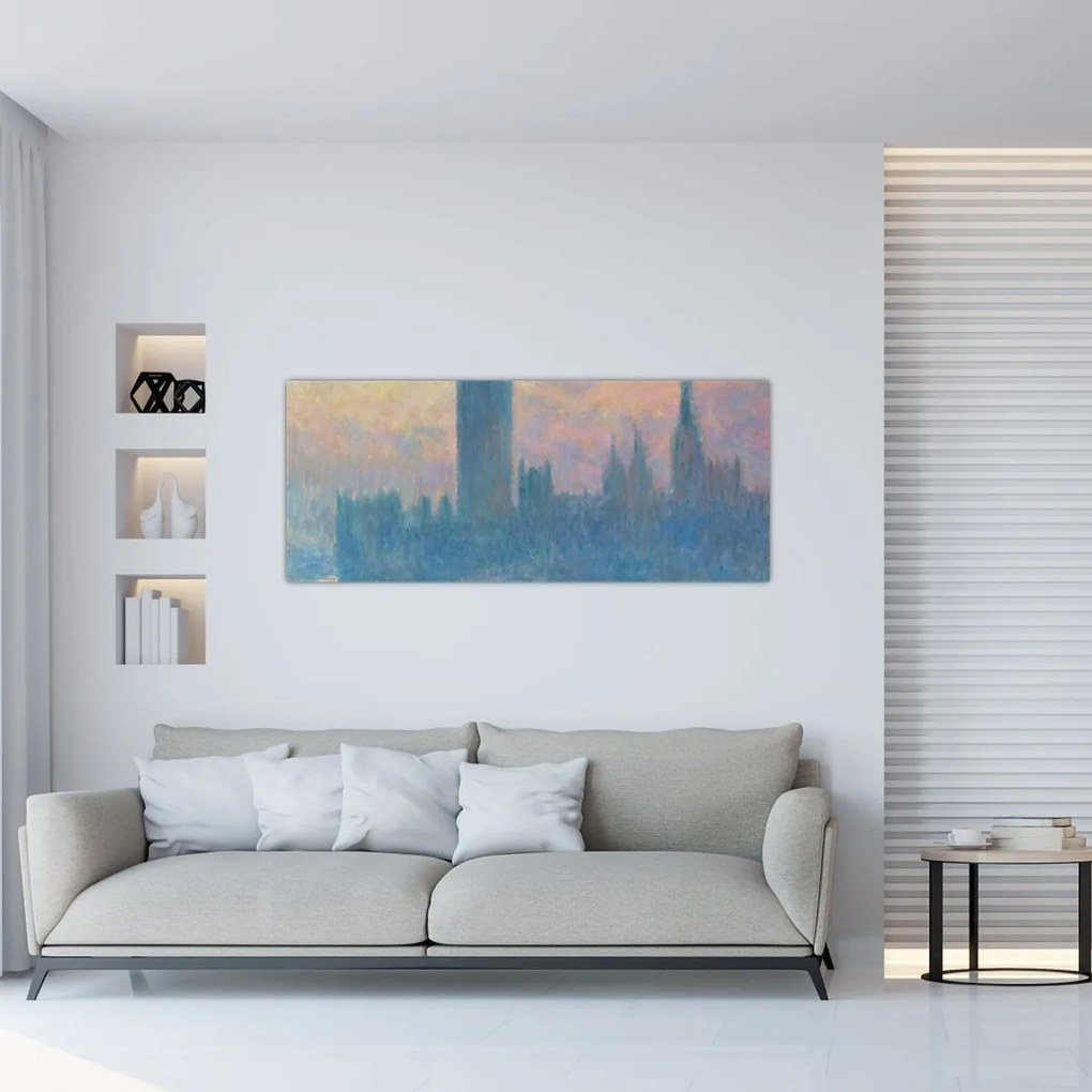 Tablou - Claude Monet, The Houses of Parliament, Sunset, reproducere (120x50 cm)