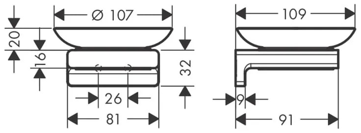 Suport cu savoniera, Hansgrohe, AddStoris, crom-41746000