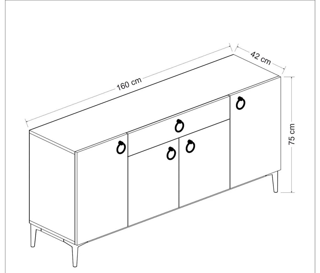 Comodă Tokobi 1 (nuc) . 1093559