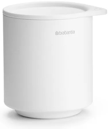 Cutie depozitare baie Brabantia MindSet Mineral 1005687, Baza antiderapanta, Finisaj mineral, Alb