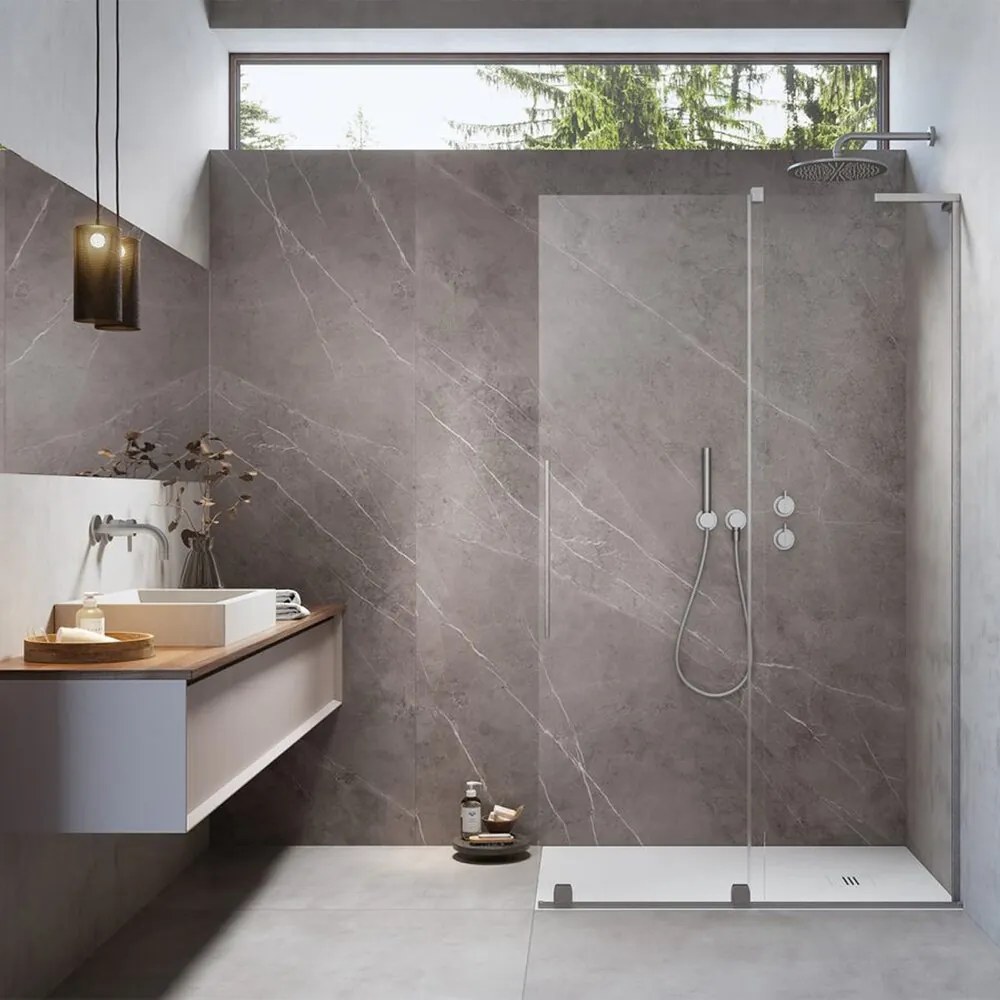 Paravan de dus tip Walk-in Radaway Furo SL nichel periat-transparent 100 cm sticla securizata 8 mm dreapta