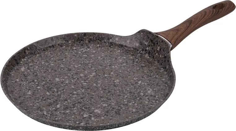 Tigaie pentru clătite Galileo Dakota SChef 5916655, 28 cm, antiaderentă, fără PFOA și nichel, pentru plite cu inducție, granit închis la culoare/maro
