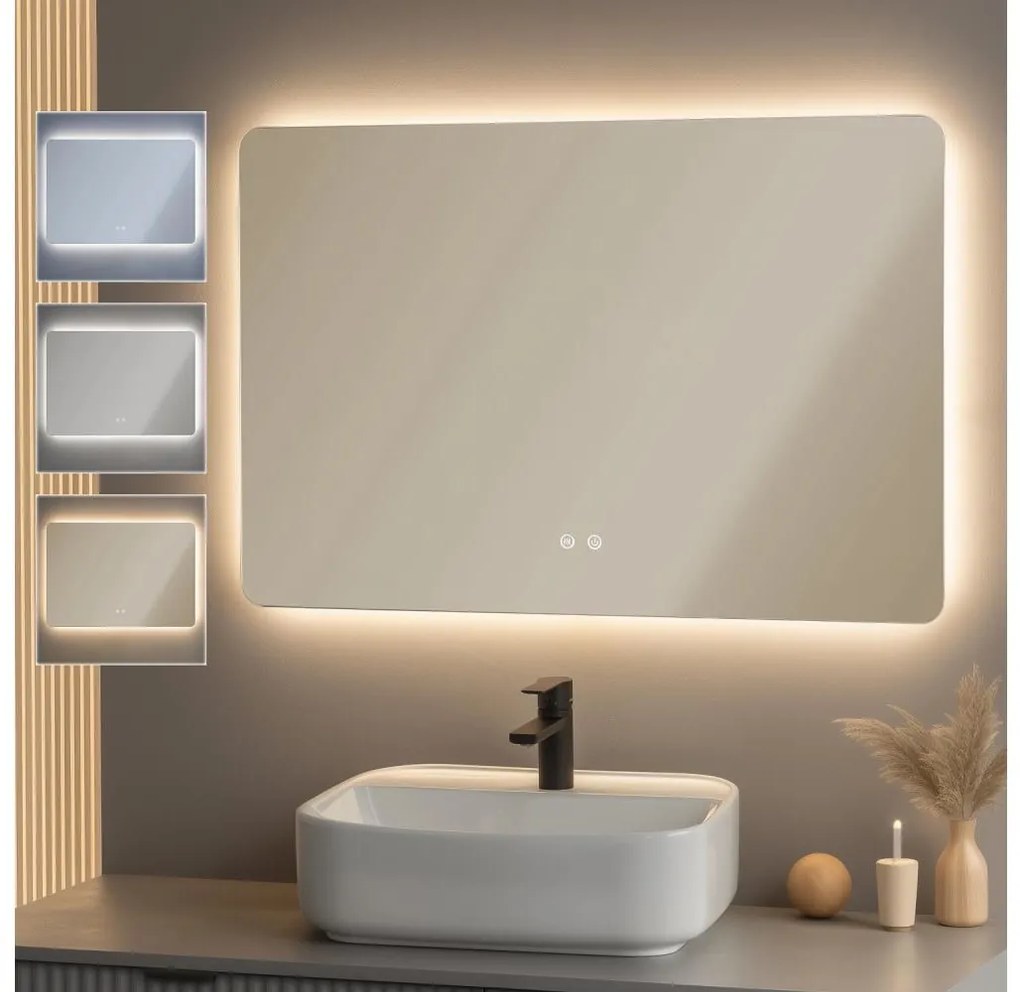 Brilagi - Oglindă de baie DIANA, LED dimabilă, încălzită, cu iluminare perimetrală, 20W/230V, 60x90 cm, IP44