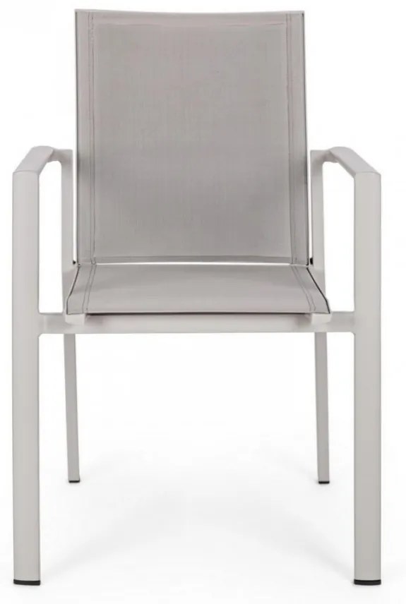 Scaun metalic, cu brate, gri, Konnor, Bizzotto