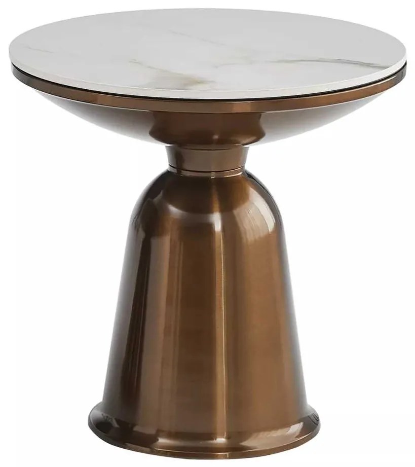 Măsuță de cafea Rovigo, marmură / bronz
