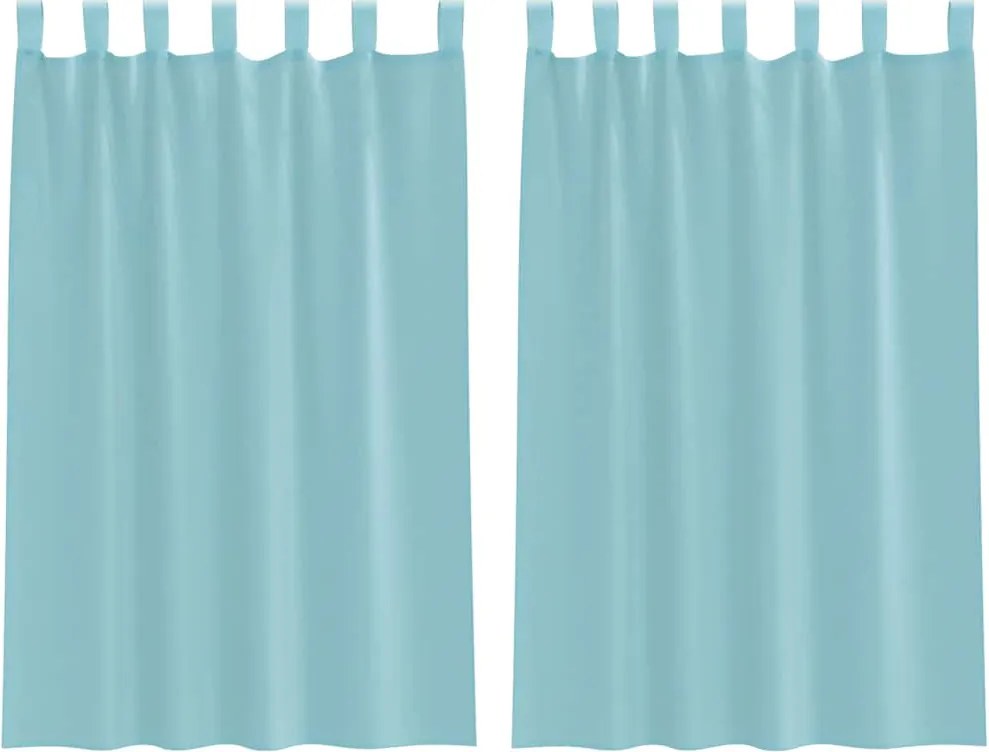 vidaXL Perdele Voile cu Bucle 2 buc Turcoaz 140x175 cm