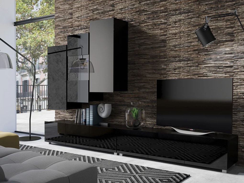 Mobilier living Calabria C17 (Negru) (fără iluminat). 1051665