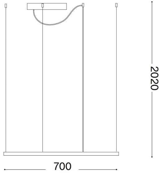 Ideal Lux - Lustră LED suspendată pe cablu ORACLE SLIM LED/44W/230V 3000K 70x70 cm negru