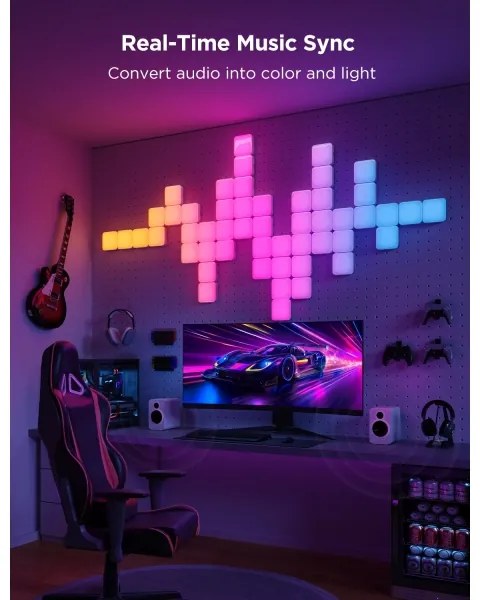 Govee - 10x panou mini RGBIC Wi-Fi inteligent