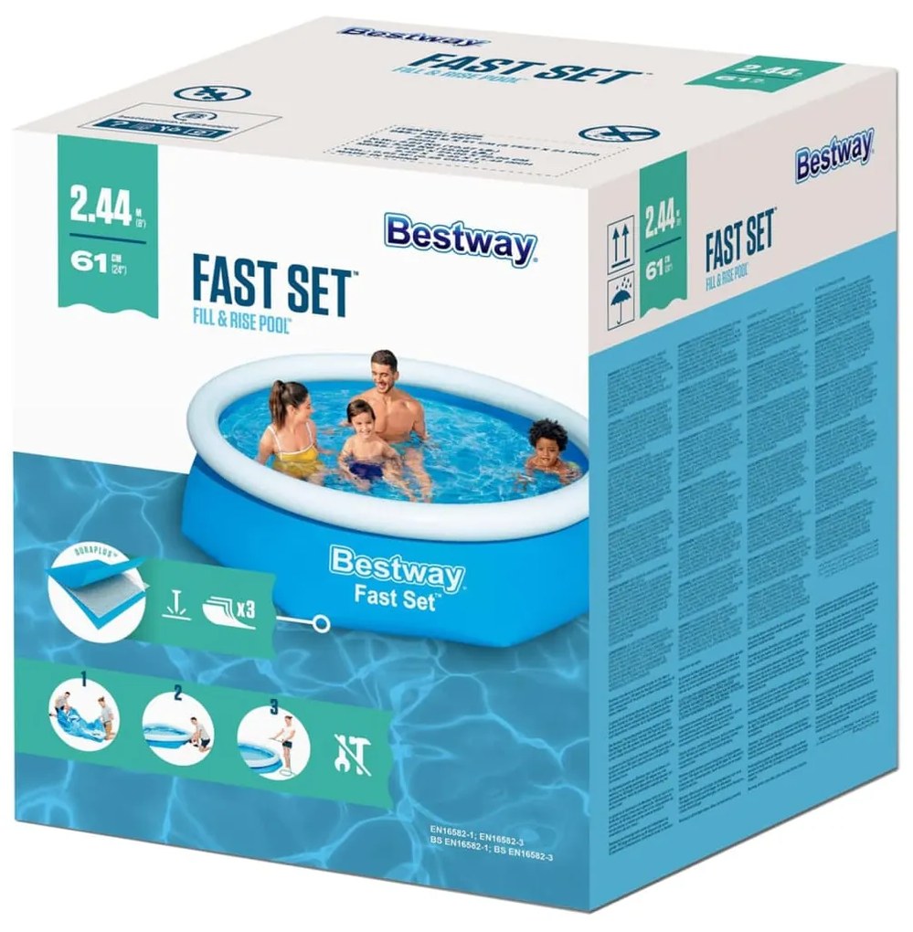 Bestway piscină gonflabilă fast set, 244x66 cm, rotundă, 57265