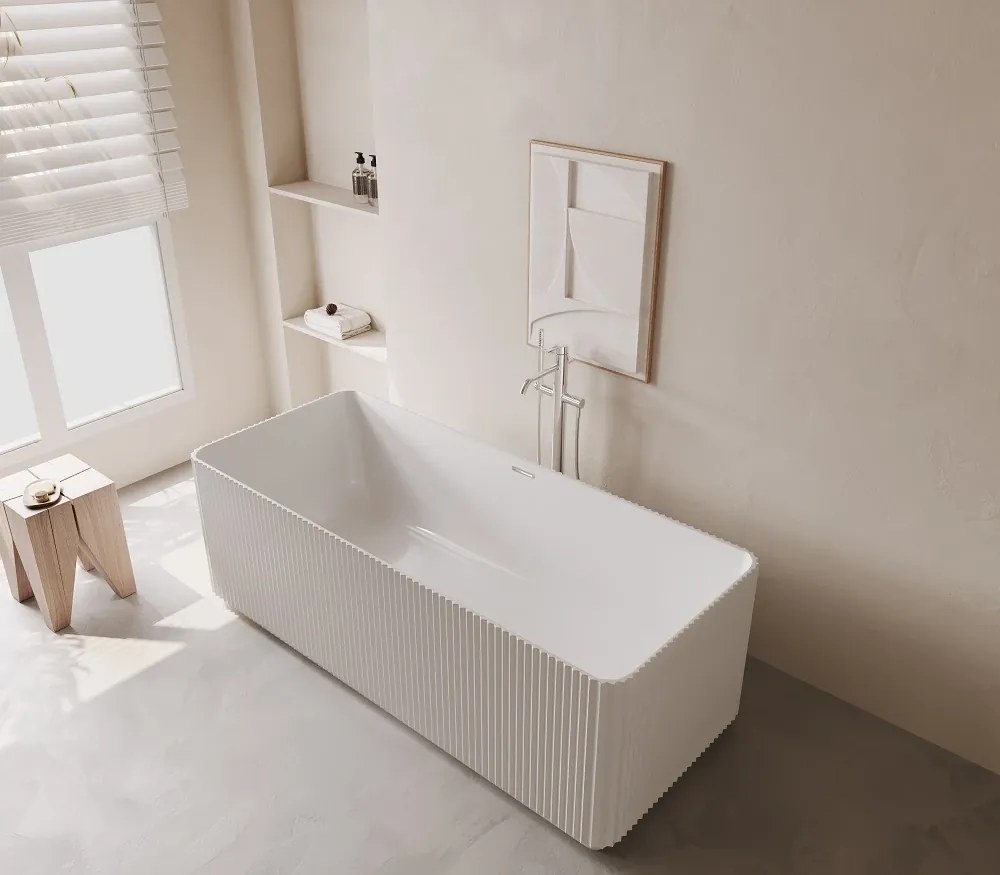 Cada acril freestanding Linea Pure, Alb, 170 cm