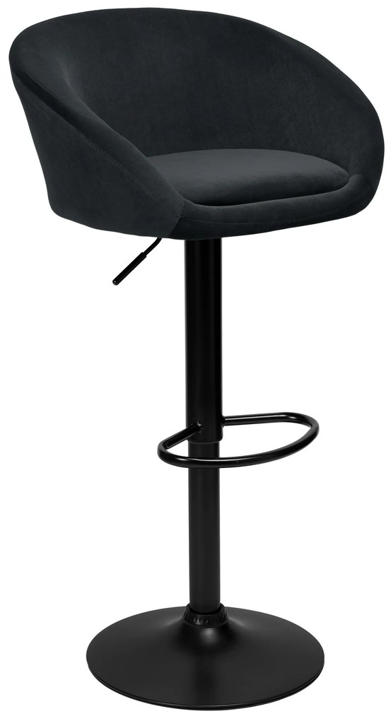 JAKS SCAUN DE BAR PATERSON BLACK VELVET NEGRU