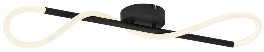 Plafonieră modernă neagră cu LED inclus, cu 3 trepte de intensitate luminoasă - Keri