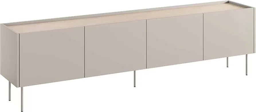 Comodă TV pe picioare metalice Desin 220 cm - cașmir / stejar nagano