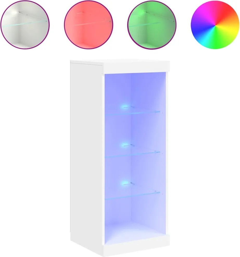 vidaXL Servantă cu lumini LED, alb, 41x37x100 cm