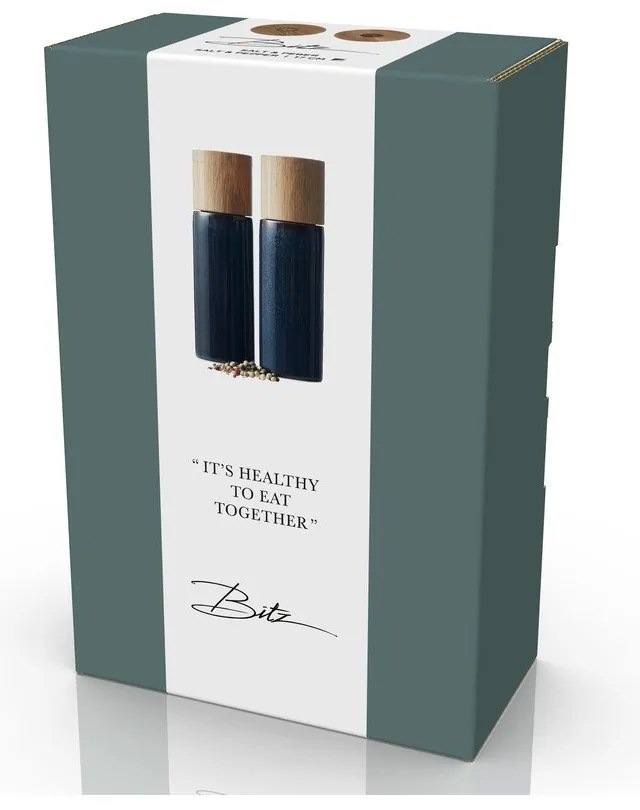 Set de râșnițe de sare și piper albastru închis 2 buc. din ceramică Gastro Blue – Bitz