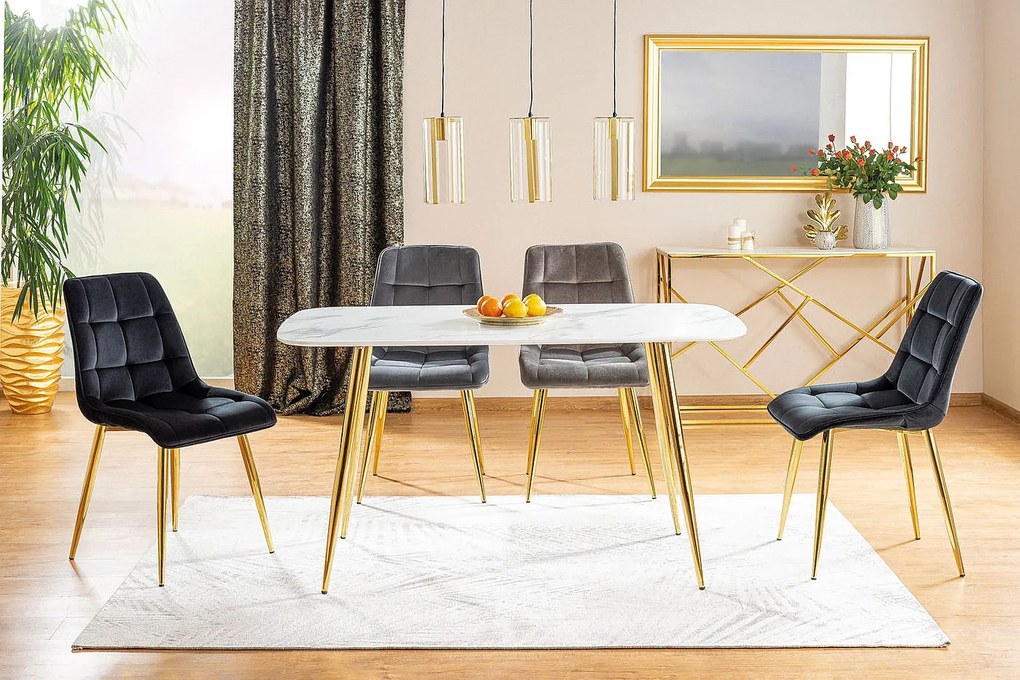 Scaun de sufragerie Charlie (verde închis + Auriu). Promo -7%. 1050315