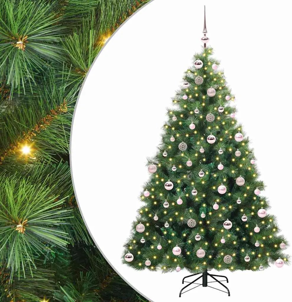 vidaXL Brad de Crăciun artificial cu 300 LED Verde 180 cm PE și PVC