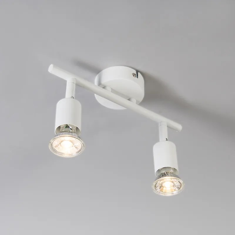 Spot modern alb inclinabil cu 2 lumini - Jeany