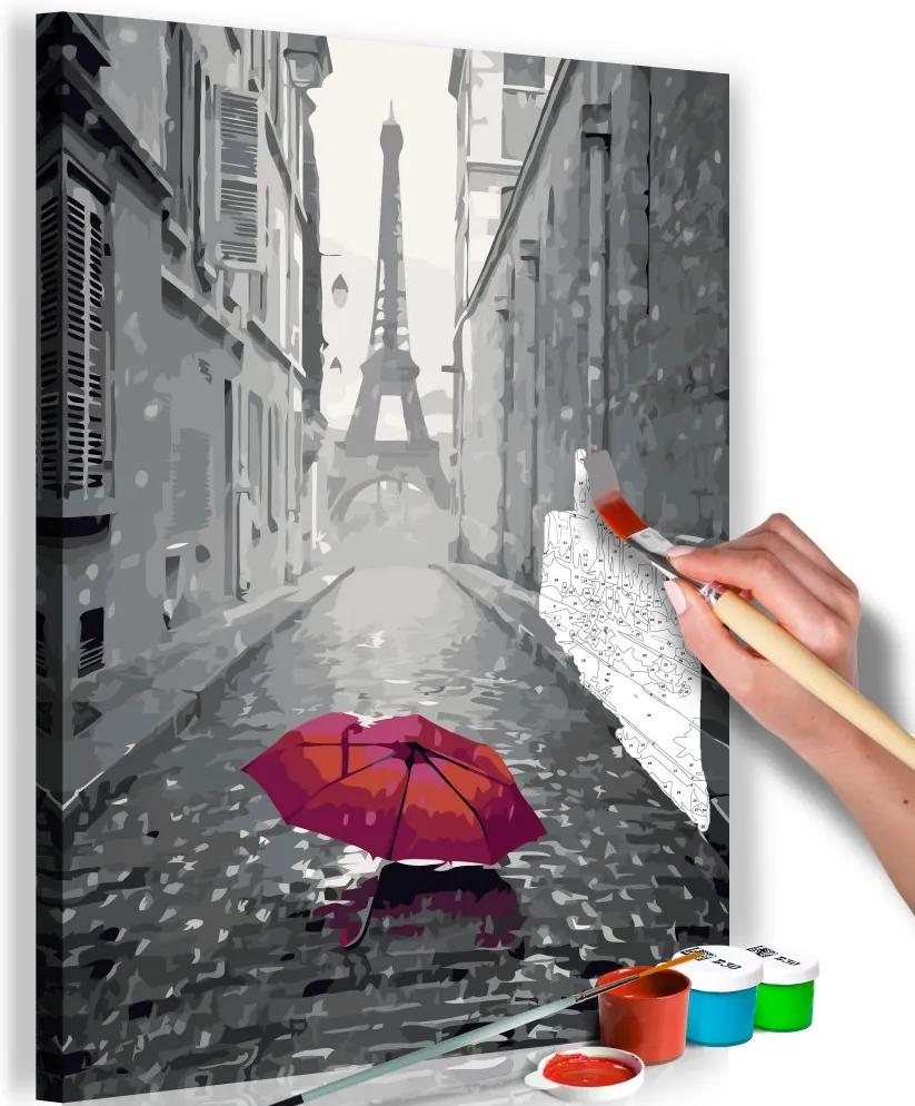 Bimago Pictura pe numere - Paris (Red Umbrella)