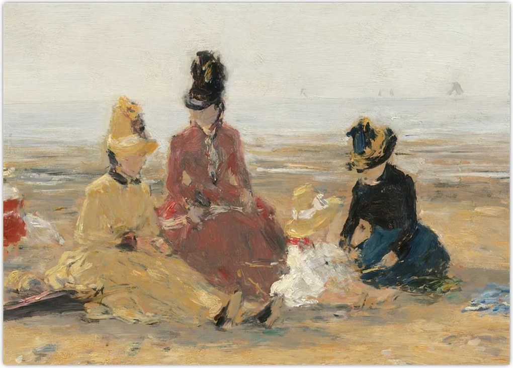 Tablou - Eugène Boudin, On the Beach, Trouville, reproducere (70x50 cm)