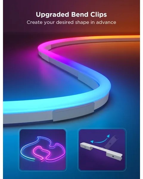 Bandă LED flexibilă Govee Neon 2 MATTER 3m RGBIC Wi-Fi