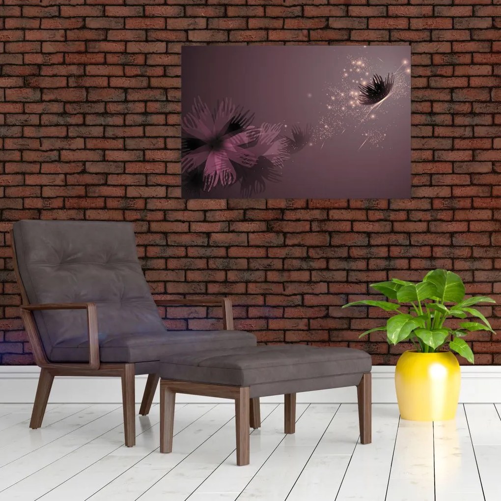 Tablou - Floare și fluture (90x60 cm)