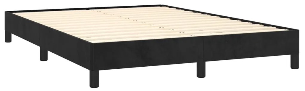 Cadru de pat, negru, 140x190 cm, catifea Negru, 25 cm, 140 x 190 cm
