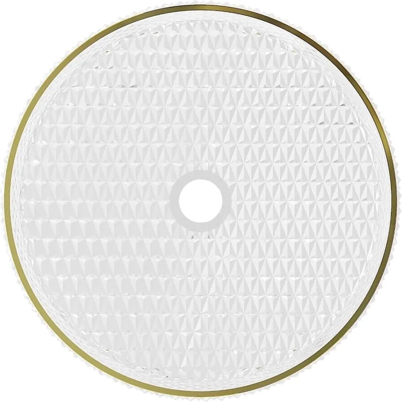 Mexen Aura lavoar pe blat din sticlă 39 x 39 cm, transparent/auriu - 24013905