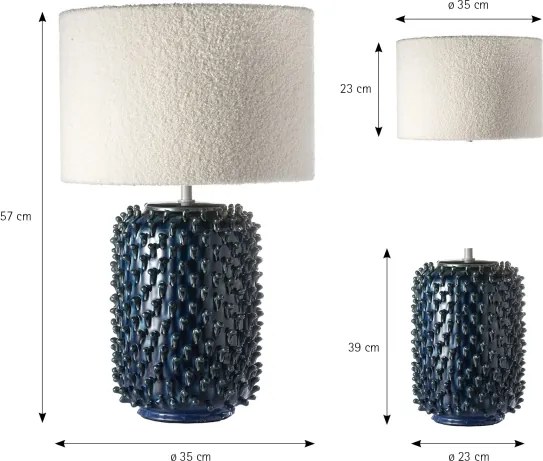ONLI - Lampă de masă CERAMICA 1xE27/15W/230V 57 cm albastru/crem