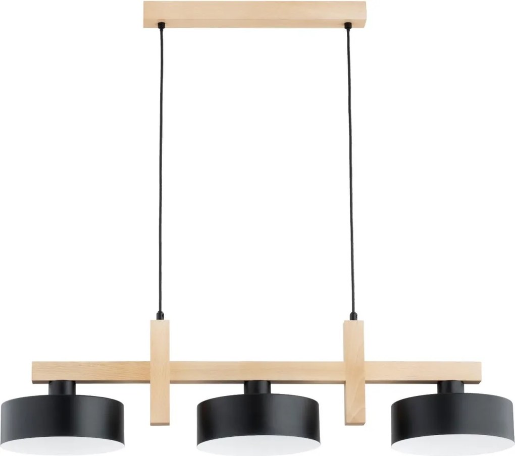 Candelabru suspendat pe cablu CERTA 3xE27/15W/230V negru/bej